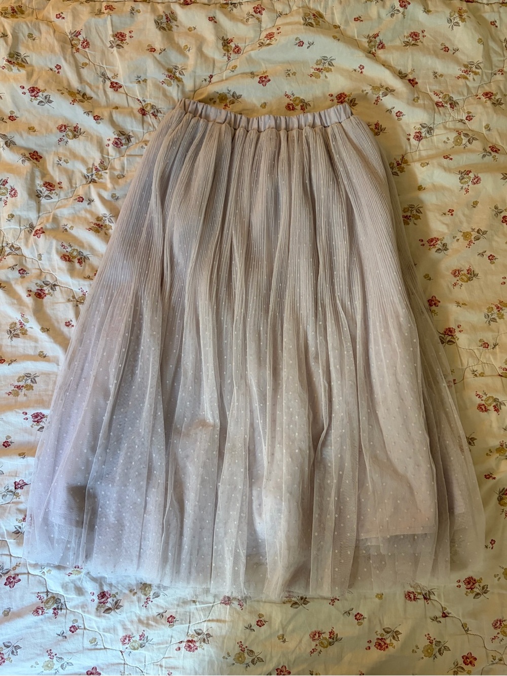 Women's Tulle Midi Skirt in Light Mauve